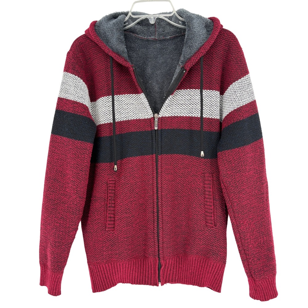 Y2K Unisex Fleece Lined Knit Zip Hoodie Cozy Indie Streetwear Sweater Jacket